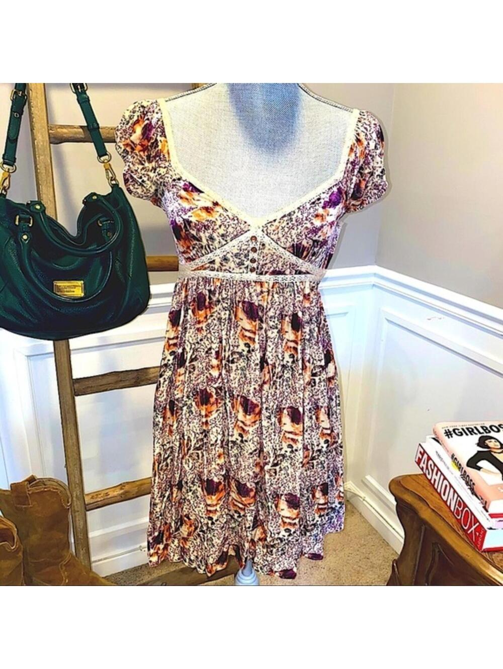 Free people velour floral dress